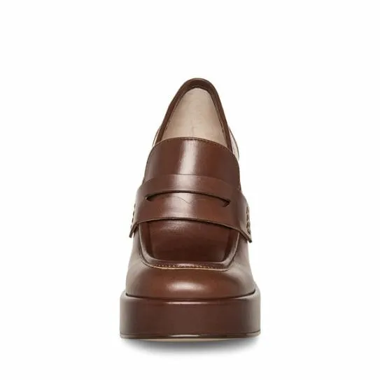 Women ASHE BROWN LEATHER Brown Leather Steve Madden Heels Women ASHE BROWN LEATHER Brown Leather Steve Madden Heels
