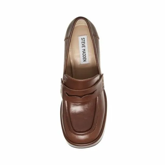 Women ASHE BROWN LEATHER Brown Leather Steve Madden Heels Women ASHE BROWN LEATHER Brown Leather Steve Madden Heels