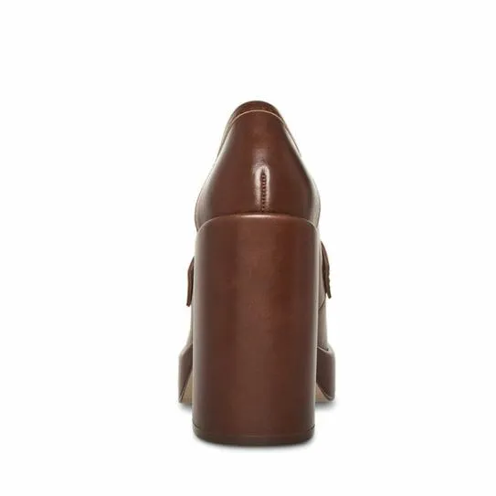 Women ASHE BROWN LEATHER Brown Leather Steve Madden Heels Women ASHE BROWN LEATHER Brown Leather Steve Madden Heels