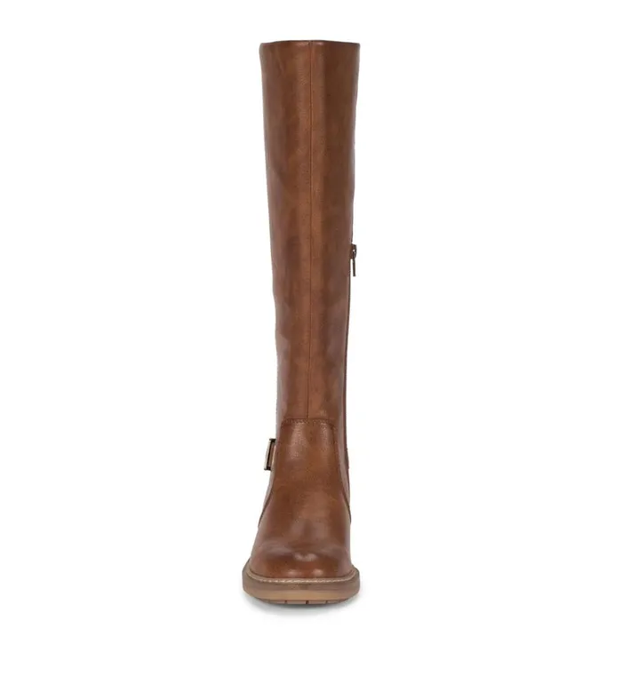 Women Autumn Wide Calf Riding Boot Cognac Baretraps Knee High Boots