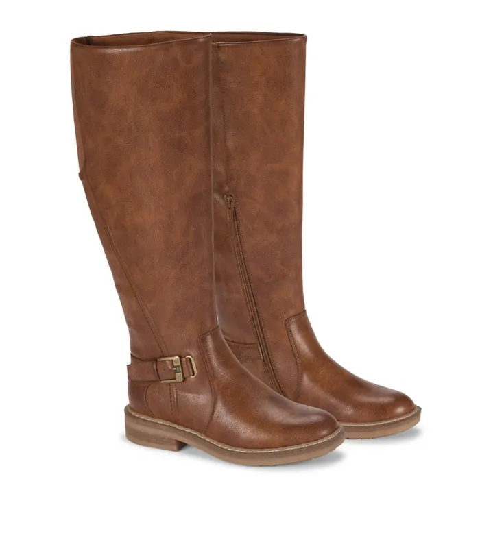 Women Autumn Wide Calf Riding Boot Cognac Baretraps Knee High Boots