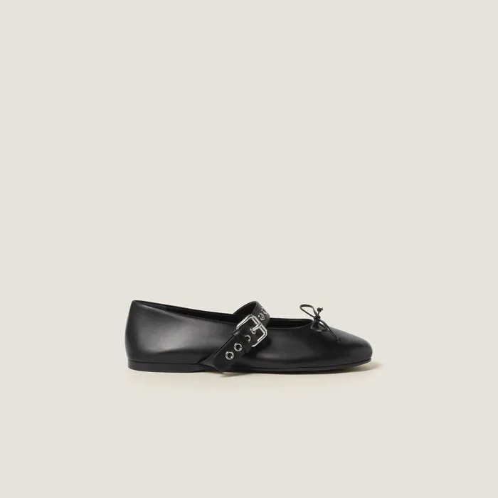 Women Ballerinas Miu Miu Leather Ballerinas Black Women Ballerinas Miu Miu Leather Ballerinas Black