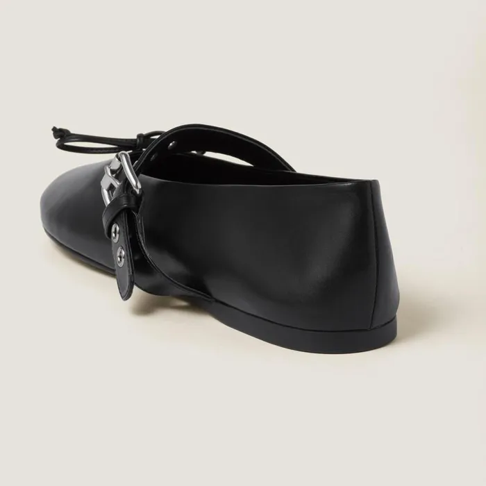 Women Ballerinas Miu Miu Leather Ballerinas Black Women Ballerinas Miu Miu Leather Ballerinas Black