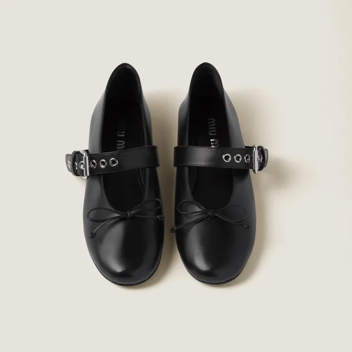 Women Ballerinas Miu Miu Leather Ballerinas Black Women Ballerinas Miu Miu Leather Ballerinas Black