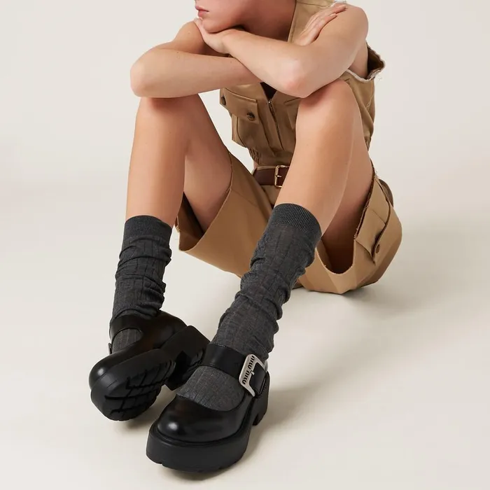Women Ballerinas Miu Miu Leather Ballerinas Black Women Ballerinas Miu Miu Leather Ballerinas Black