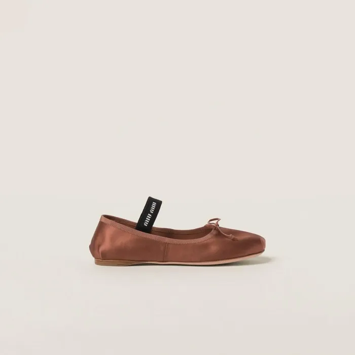 Women Ballerinas Miu Miu Satin Ballerinas Cocoa Brown Women Ballerinas Miu Miu Satin Ballerinas Cocoa Brown
