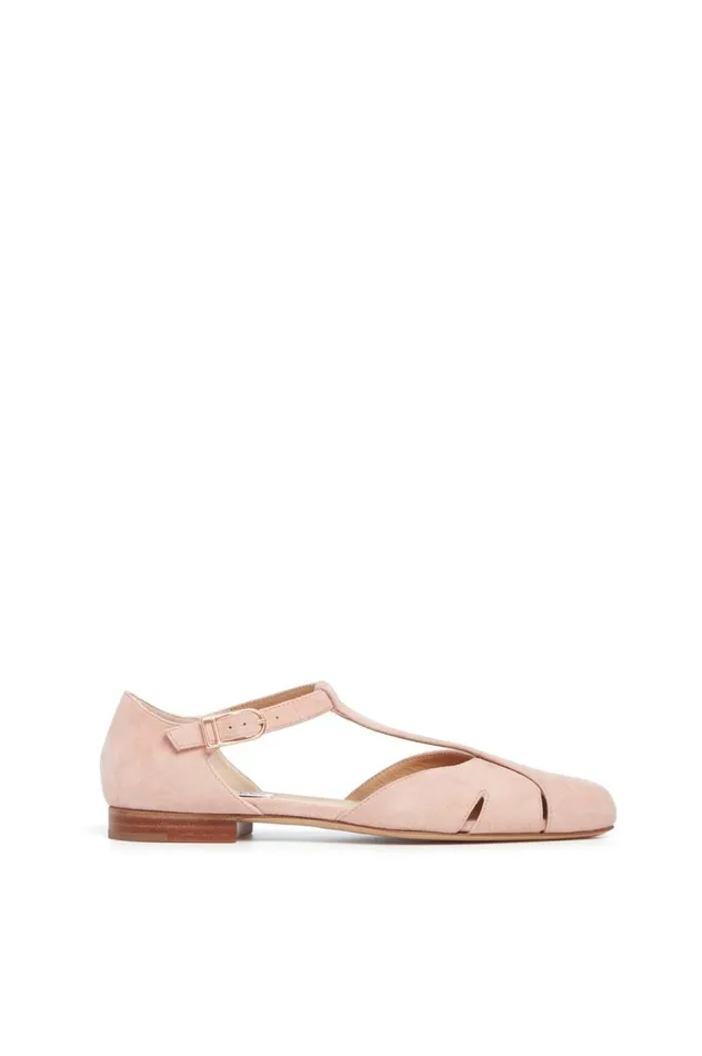 Women Ballet Flats Gabriela Hearst Harlow Ballerina Flat In Blush Suede