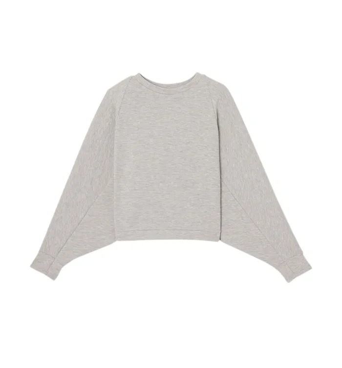 Women BatwingSleeved Sweatshirt 8211 Light Grey Promod Jumpers And Cardigans