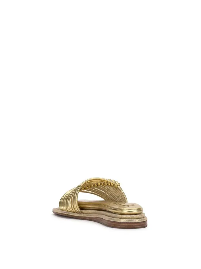 Women Belarina Flat Sandal In Gold Jessica Simpson Flats