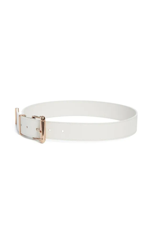 Women Belts Gabriela Hearst Laird Belt In White Leather