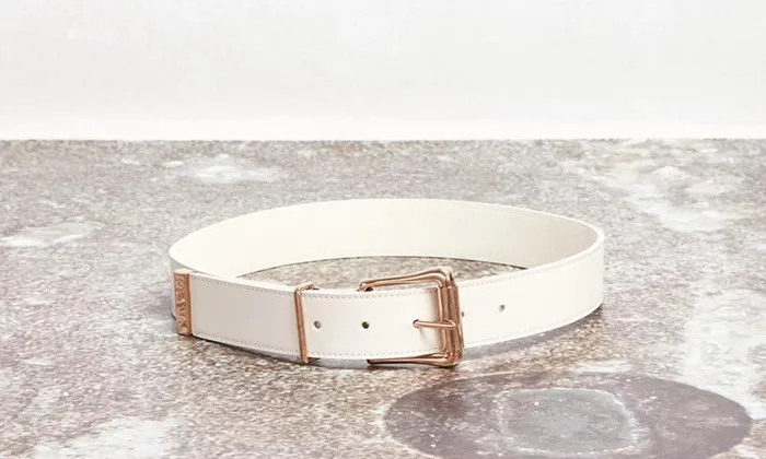 Women Belts Gabriela Hearst Laird Belt In White Leather