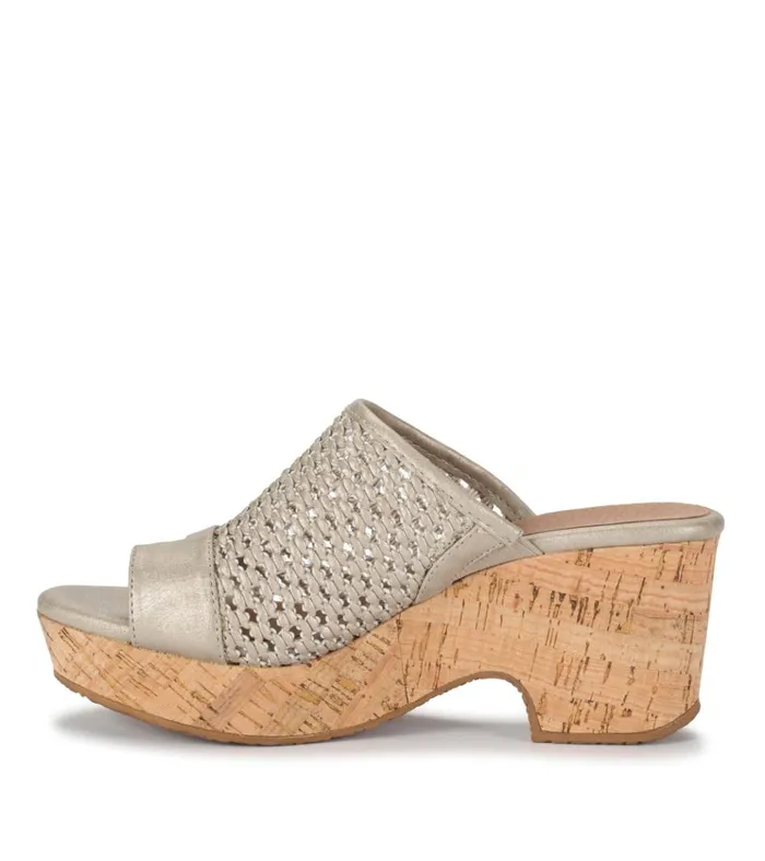 Women Bethie Wedge Sandal Champagne Baretraps Slides and Slip On Sandals