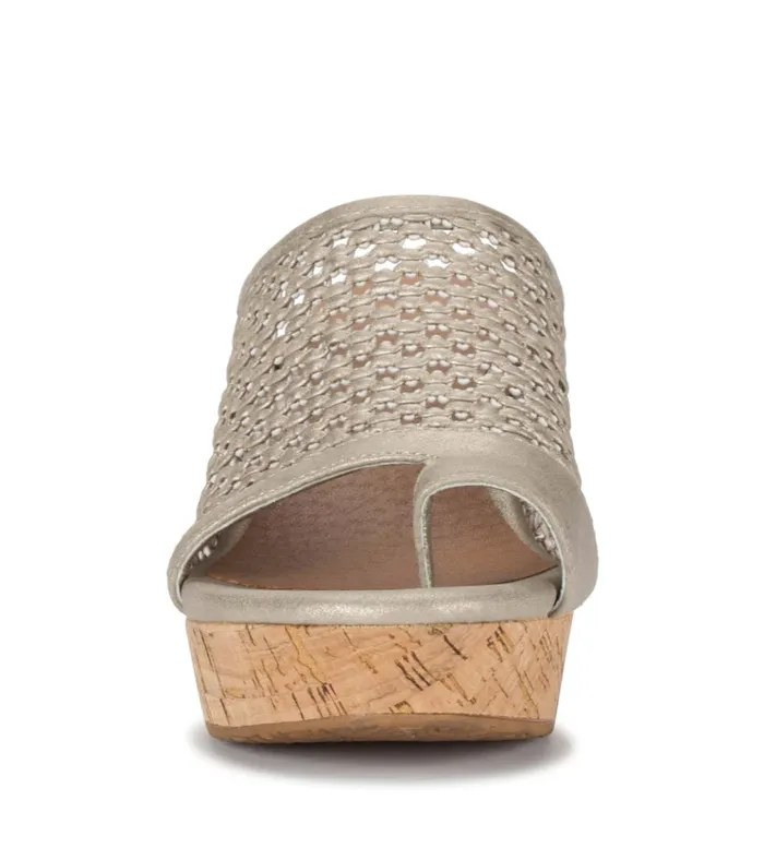 Women Bethie Wedge Sandal Champagne Baretraps Slides and Slip On Sandals