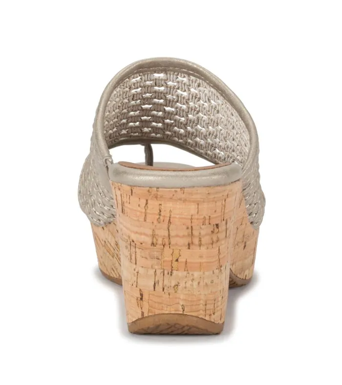 Women Bethie Wedge Sandal Champagne Baretraps Slides and Slip On Sandals