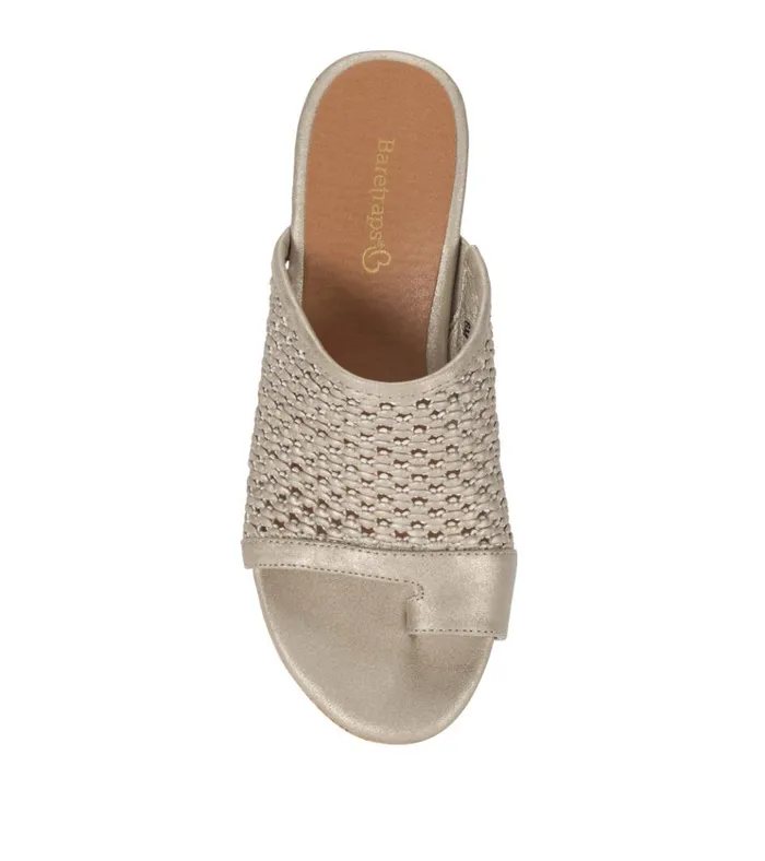 Women Bethie Wedge Sandal Champagne Baretraps Slides and Slip On Sandals