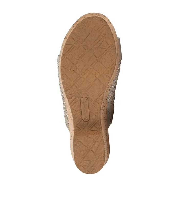 Women Bethie Wedge Sandal Champagne Baretraps Slides and Slip On Sandals