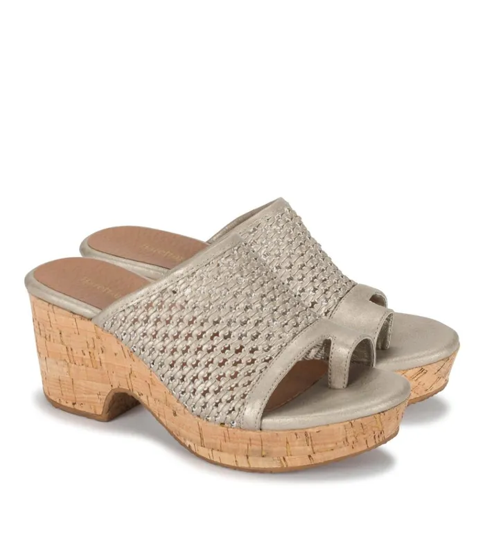 Women Bethie Wedge Sandal Champagne Baretraps Slides and Slip On Sandals