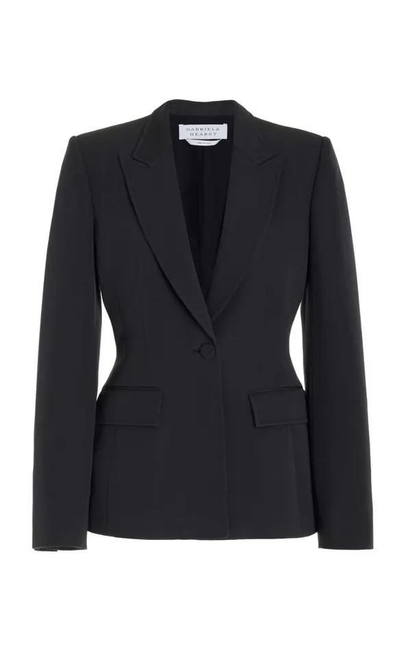 Women Blazers and Vests Gabriela Hearst Bertha Blazer In Charcoal Virgin Wool