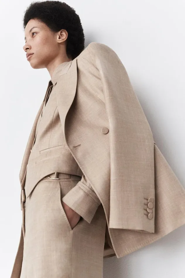 Women Blazers and Vests Gabriela Hearst Coleridge Vest In Hay Virgin Wool And Silk Linen