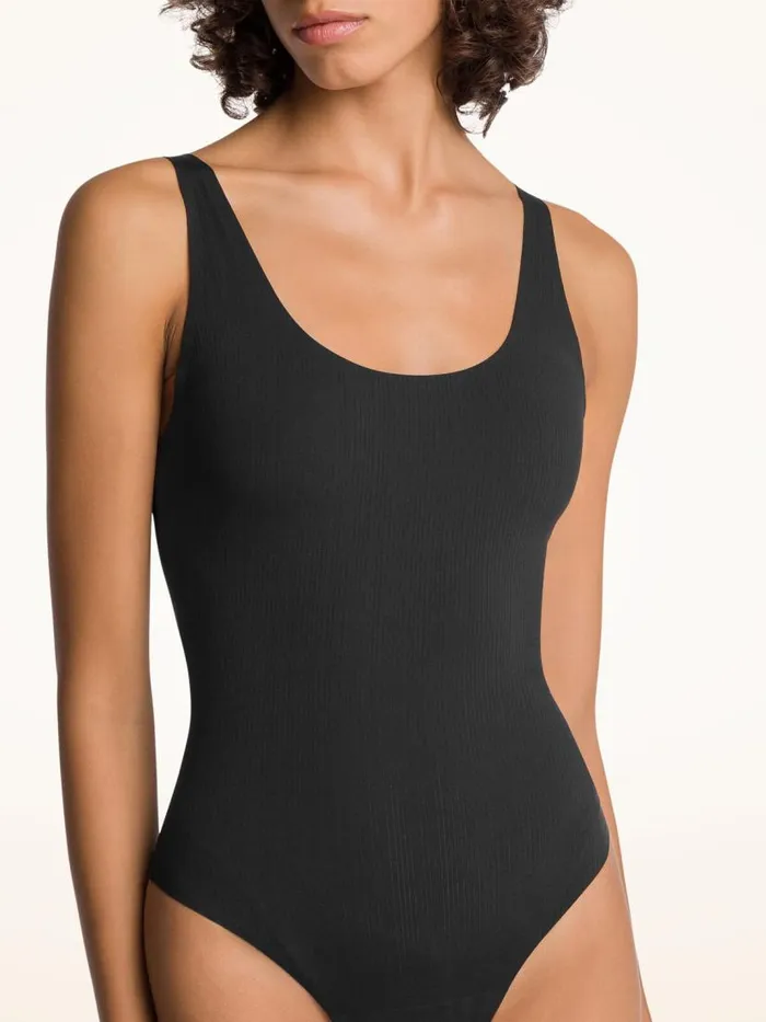 Women Bodysuits Wolford Beauty Cotton Bodysuit Black