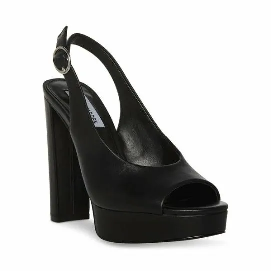 Women BOOKER BLACK LEATHER Black Leather Steve Madden Heels Women BOOKER BLACK LEATHER Black Leather Steve Madden Heels