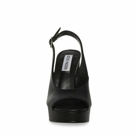 Women BOOKER BLACK LEATHER Black Leather Steve Madden Heels Women BOOKER BLACK LEATHER Black Leather Steve Madden Heels