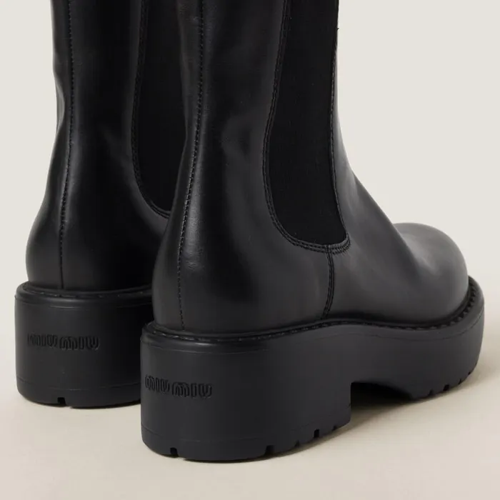 Women Boots And Ankle Boots Miu Miu Leather Booties Black Women Boots And Ankle Boots Miu Miu Leather Booties Black
