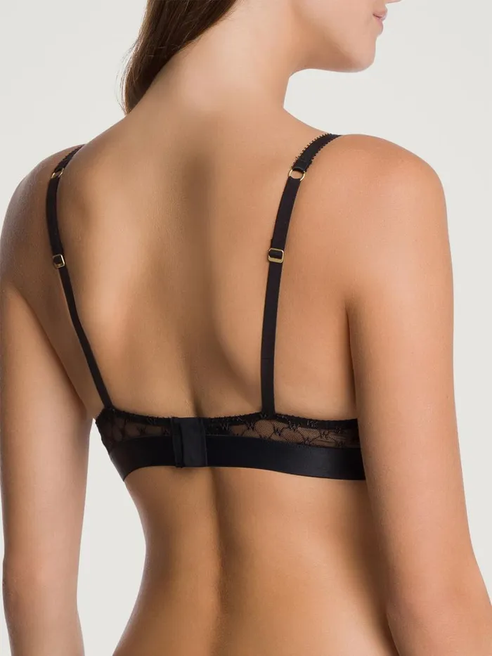 Women Bras Wolford Sheer Logo PushUp Bra Black
