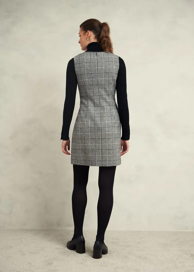 Women Brea Wool Dress Black White Hobbs Dresses and Jumpsuits