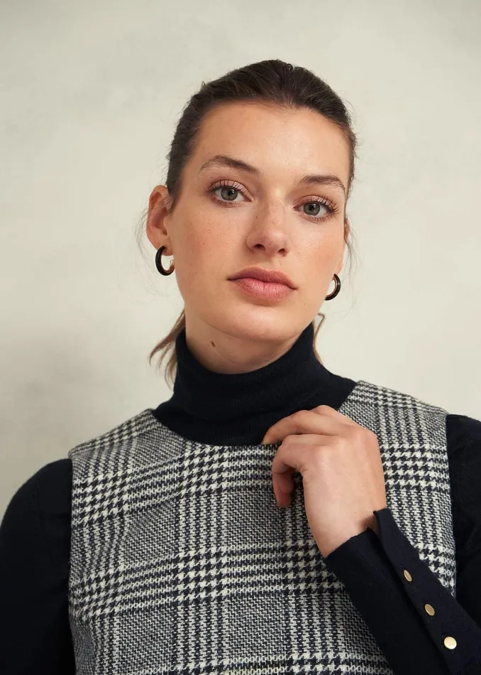 Women Brea Wool Dress Black White Hobbs Dresses and Jumpsuits