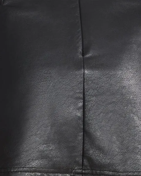 Women CAM FAUX LEATHER SKORT BLACK Black Steve Madden Bottoms Women CAM FAUX LEATHER SKORT BLACK Black Steve Madden Bottoms