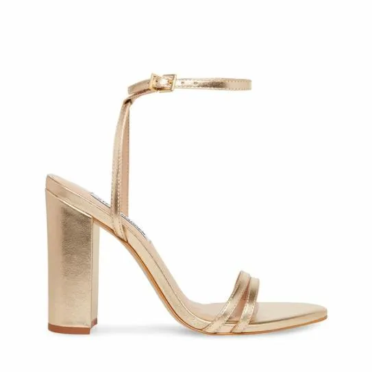 Women CANDID GOLD LEATHER Gold Leather Steve Madden Heels