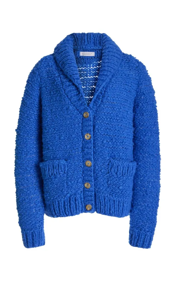 Women Cardigans Gabriela Hearst Moses Knit Cardigan In Sapphire Welfat Cashmere