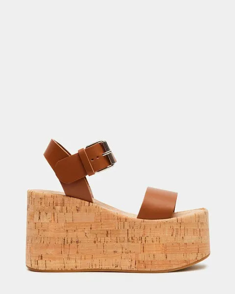 Women CASPIAN COGNAC LEATHER Cognac Leather Steve Madden Sandals