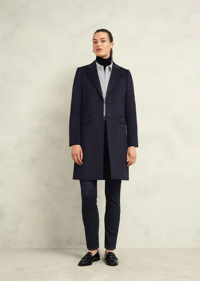 Women Cavendish Wool Coat Navy Hobbs Coats and Jackets