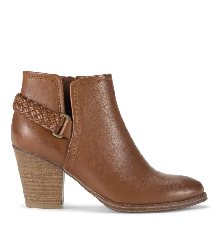 Women Charlotte Block Heel Bootie Walnut Baretraps Booties
