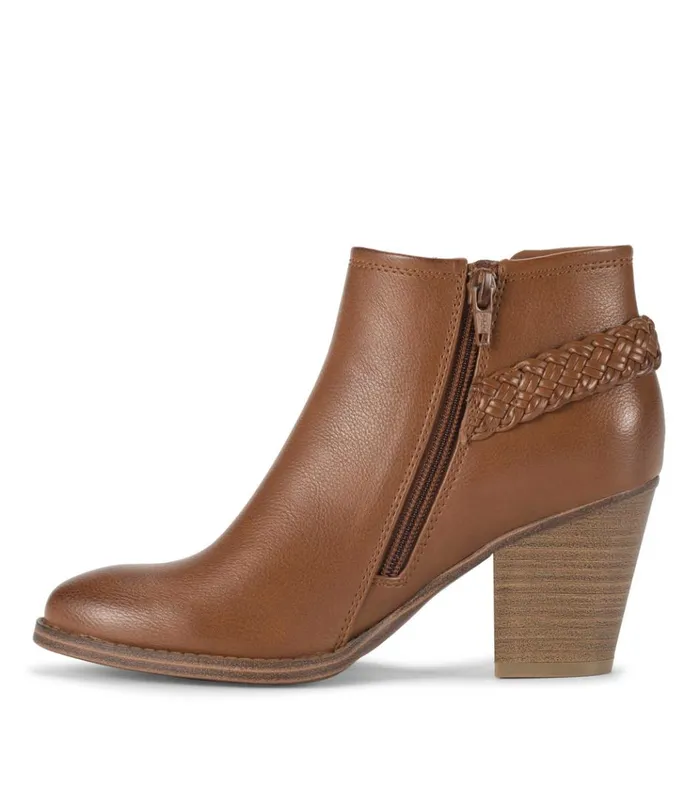 Women Charlotte Block Heel Bootie Walnut Baretraps Booties