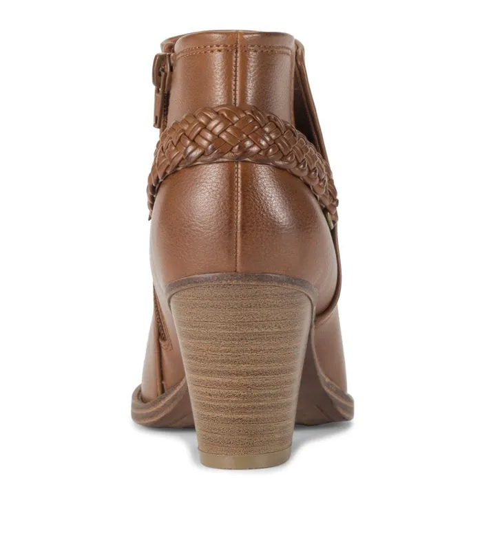 Women Charlotte Block Heel Bootie Walnut Baretraps Booties