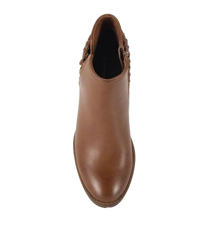 Women Charlotte Block Heel Bootie Walnut Baretraps Booties
