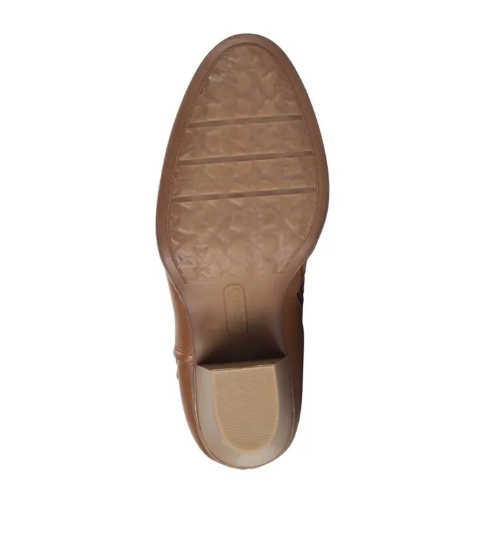 Women Charlotte Block Heel Bootie Walnut Baretraps Booties