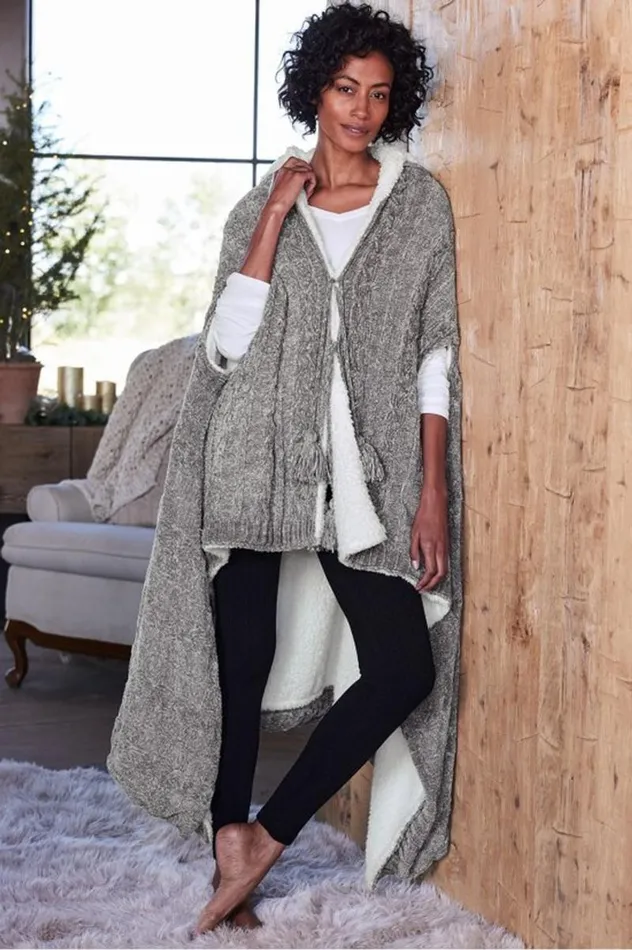 Women Chenille Sherpa Wearable Throw Brunnera Blue Soft Surroundings Sleepwear and Lounge Women Chenille Sherpa Wearable Throw Brunnera Blue Soft Surroundings Sleepwear and Lounge
