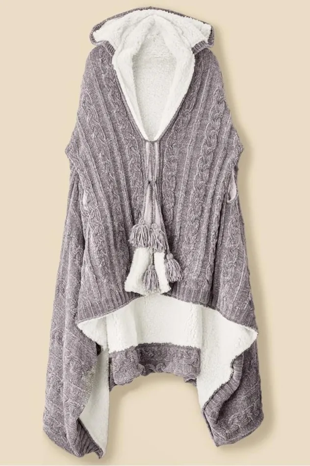 Women Chenille Sherpa Wearable Throw Brunnera Blue Soft Surroundings Sleepwear and Lounge Women Chenille Sherpa Wearable Throw Brunnera Blue Soft Surroundings Sleepwear and Lounge