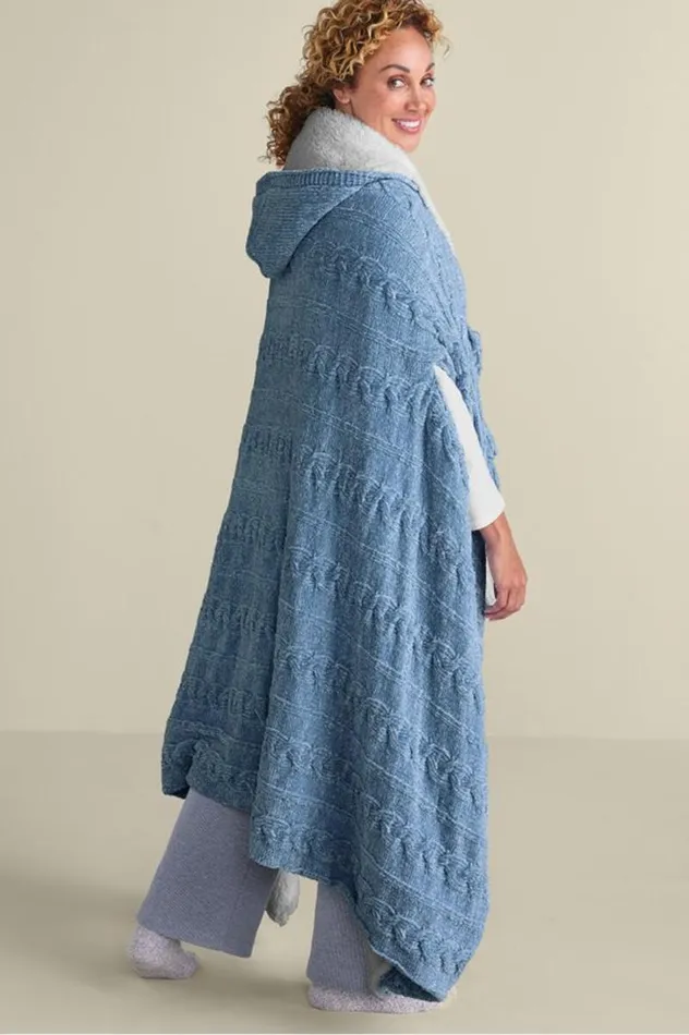Women Chenille Sherpa Wearable Throw Brunnera Blue Soft Surroundings Sleepwear and Lounge Women Chenille Sherpa Wearable Throw Brunnera Blue Soft Surroundings Sleepwear and Lounge