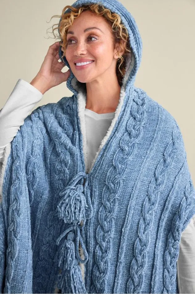 Women Chenille Sherpa Wearable Throw Brunnera Blue Soft Surroundings Sleepwear and Lounge Women Chenille Sherpa Wearable Throw Brunnera Blue Soft Surroundings Sleepwear and Lounge