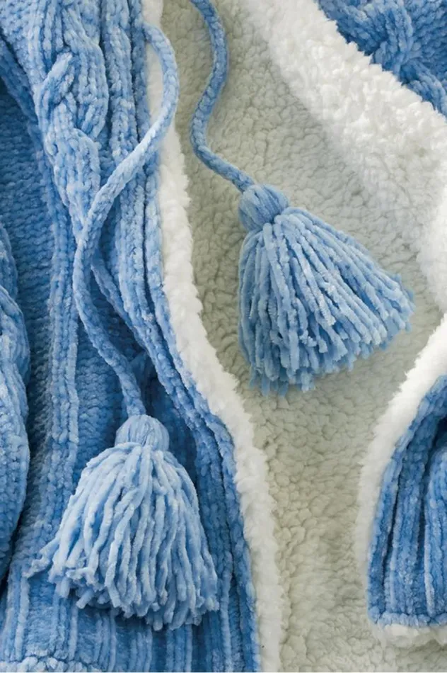Women Chenille Sherpa Wearable Throw Brunnera Blue Soft Surroundings Sleepwear and Lounge Women Chenille Sherpa Wearable Throw Brunnera Blue Soft Surroundings Sleepwear and Lounge