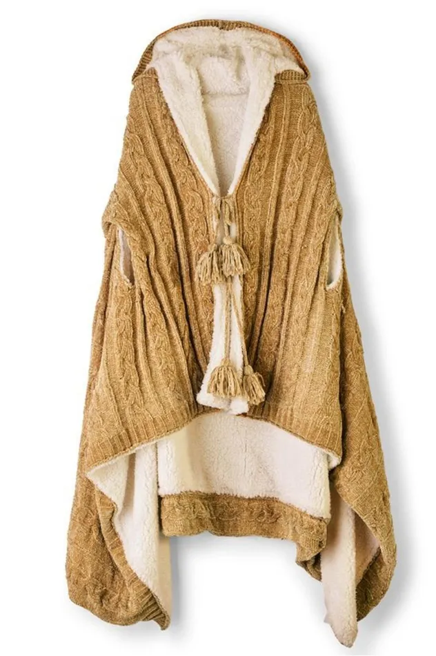 Women Chenille Sherpa Wearable Throw Brunnera Blue Soft Surroundings Sleepwear and Lounge Women Chenille Sherpa Wearable Throw Brunnera Blue Soft Surroundings Sleepwear and Lounge