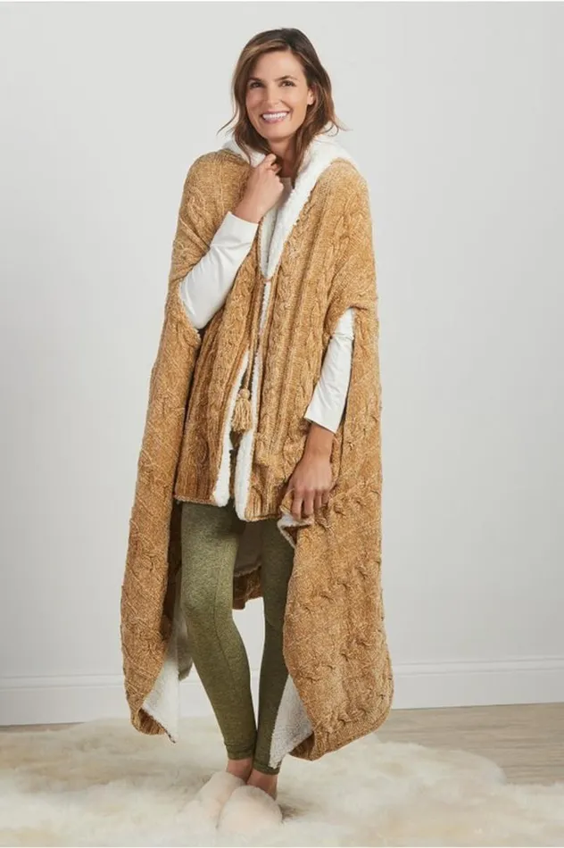 Women Chenille Sherpa Wearable Throw Brunnera Blue Soft Surroundings Sleepwear and Lounge Women Chenille Sherpa Wearable Throw Brunnera Blue Soft Surroundings Sleepwear and Lounge