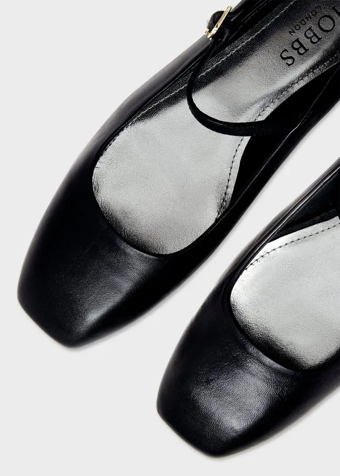 Women Chrissy Mary Jane Black Hobbs Flats