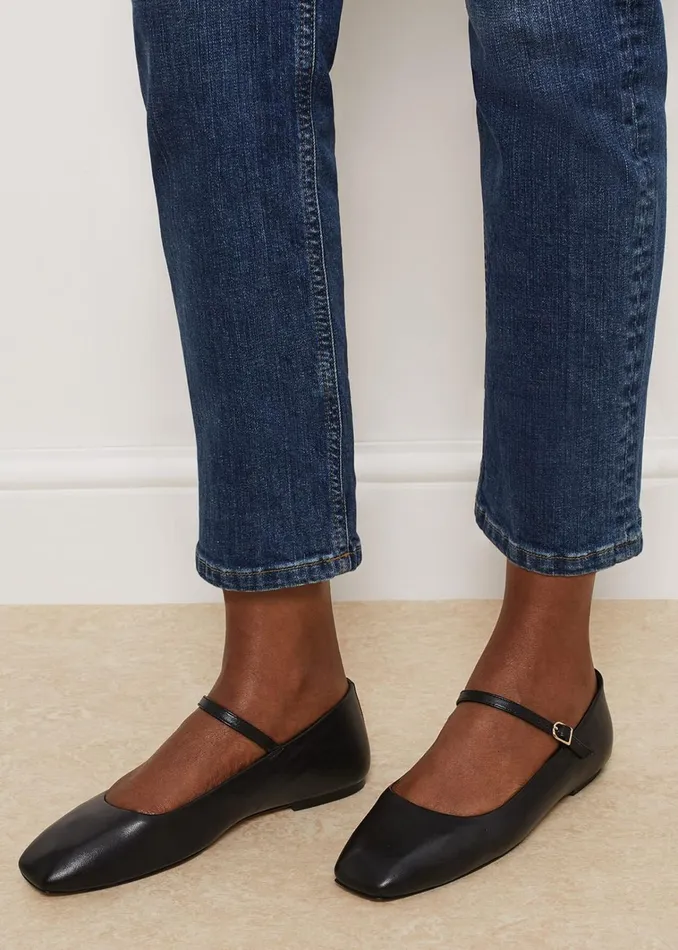Women Chrissy Mary Jane Black Hobbs Flats