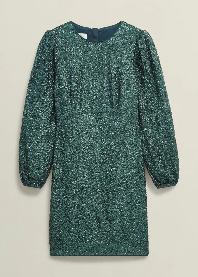 Women Cianna Sequin Dress Evergreen Hobbs Dresses and Jumpsuits
